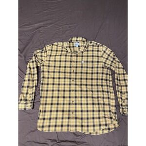 Carhartt 104448 Men's XL Tall Relaxed Fit Plaid Flannel Shirt Yellow Black